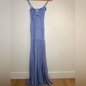 NWOT ✨ MABEL X REVOLVE Baby Blue Maxi Dress Fit & Flare w/ Slit Sz Small $150